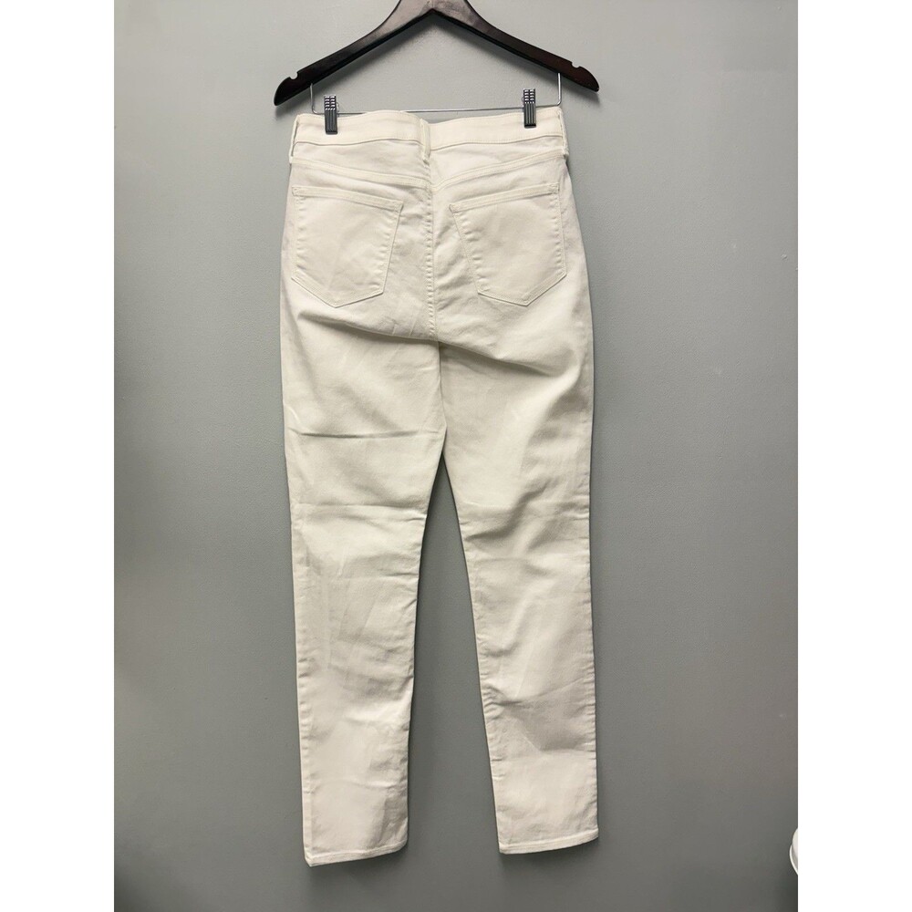 Old Navy Wow Straight Jeans Womens 10 Tall White High Rise Stretch Denim - Picture 3 of 10